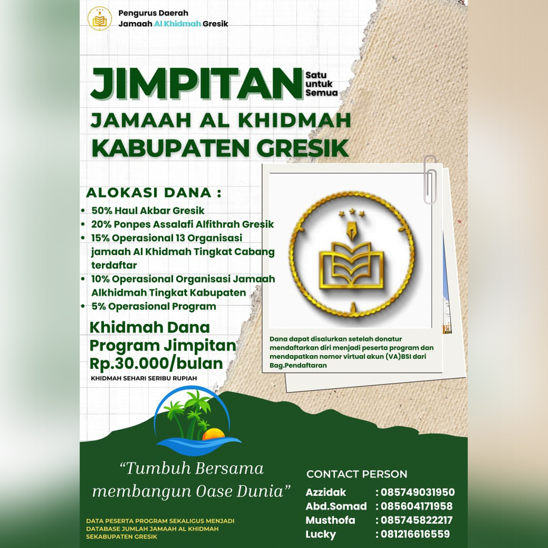 Program Jimpitan Jamaah Al Khidmah Kabupaten Gresik