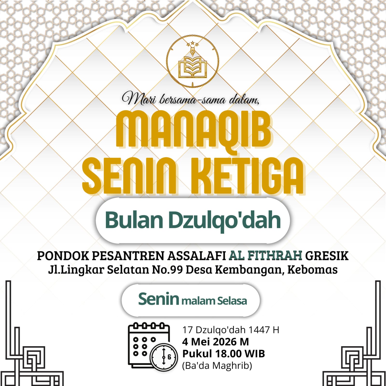 Manaqib Senin Ketiga Alfitrah Gresik