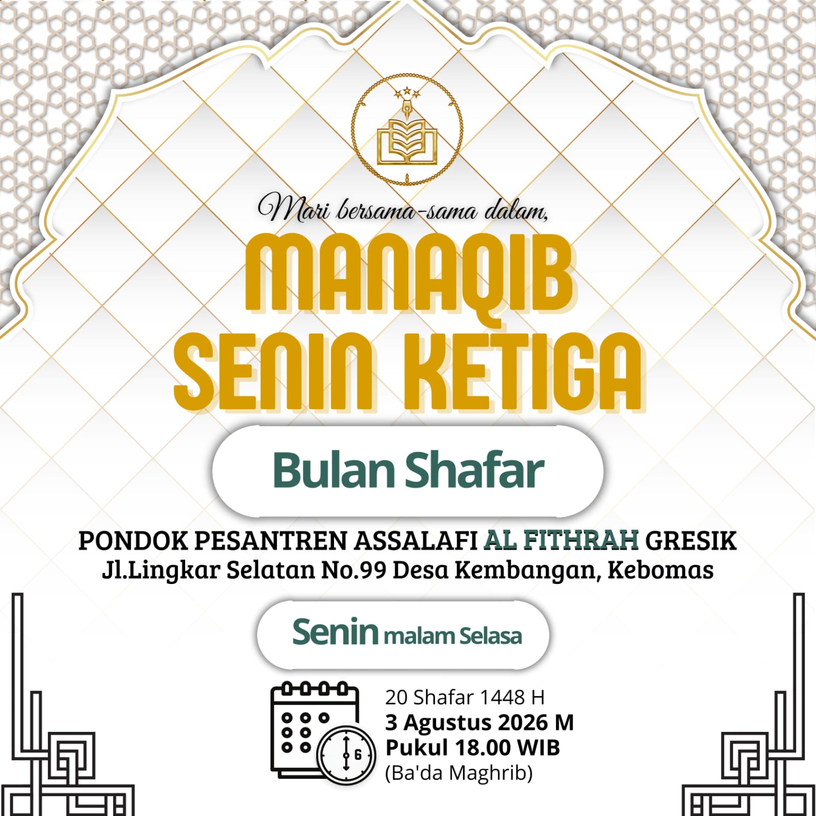 Manaqib Rutin Senin Ke3 Bulan Shafar