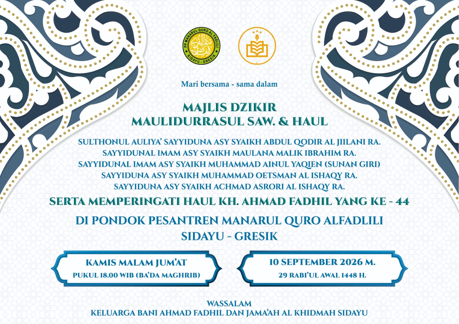 Haul Kh. Ahmad Fadhil yang Ke-44 Ponpes Manarul Qurro'