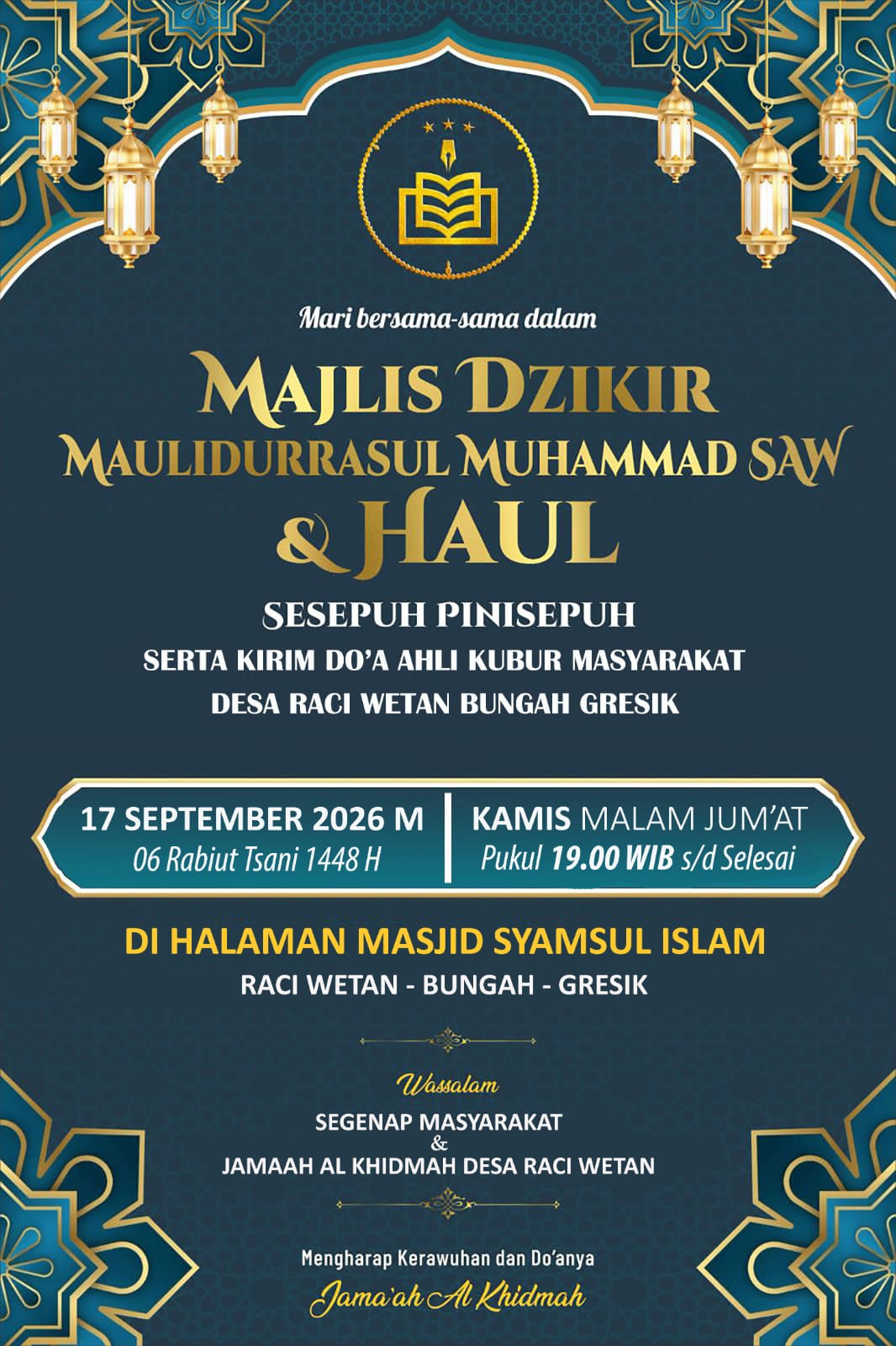 Haul Sesepuh Pinisepuh Masyarakat Desa Raci Wetan