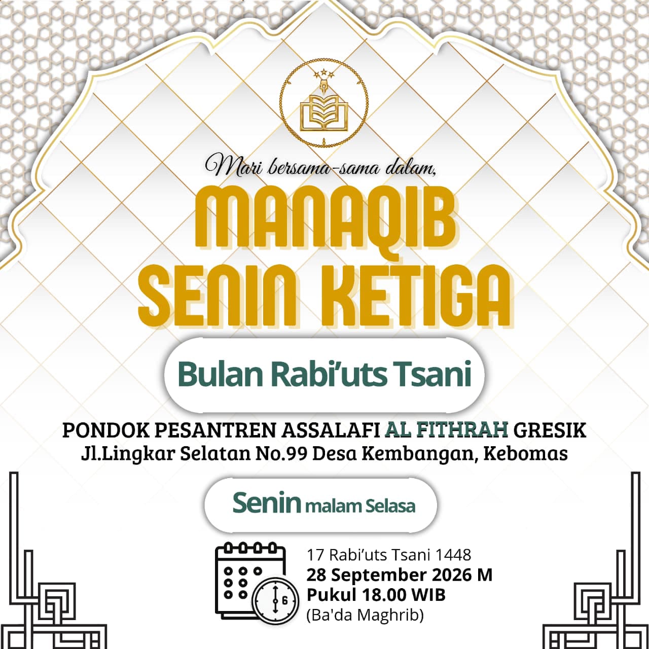 Manaqib Senin Ketiga bulan Robi'uts Tsani
